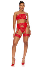Load image into Gallery viewer, Bae Vinyl and Lace Bra and Garter Belt Lingerie
