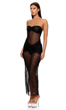 Load image into Gallery viewer, Private Party Foil Dot Mesh Nightgown and Thong Set
