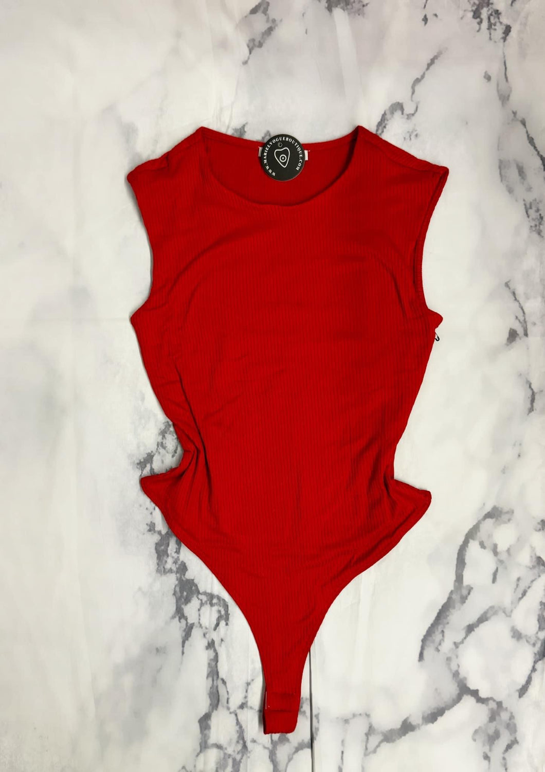 Cherry ribbed bodysuit