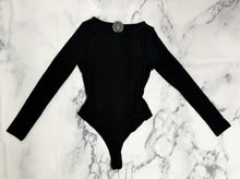 Load image into Gallery viewer, Black ribbed bodysuit
