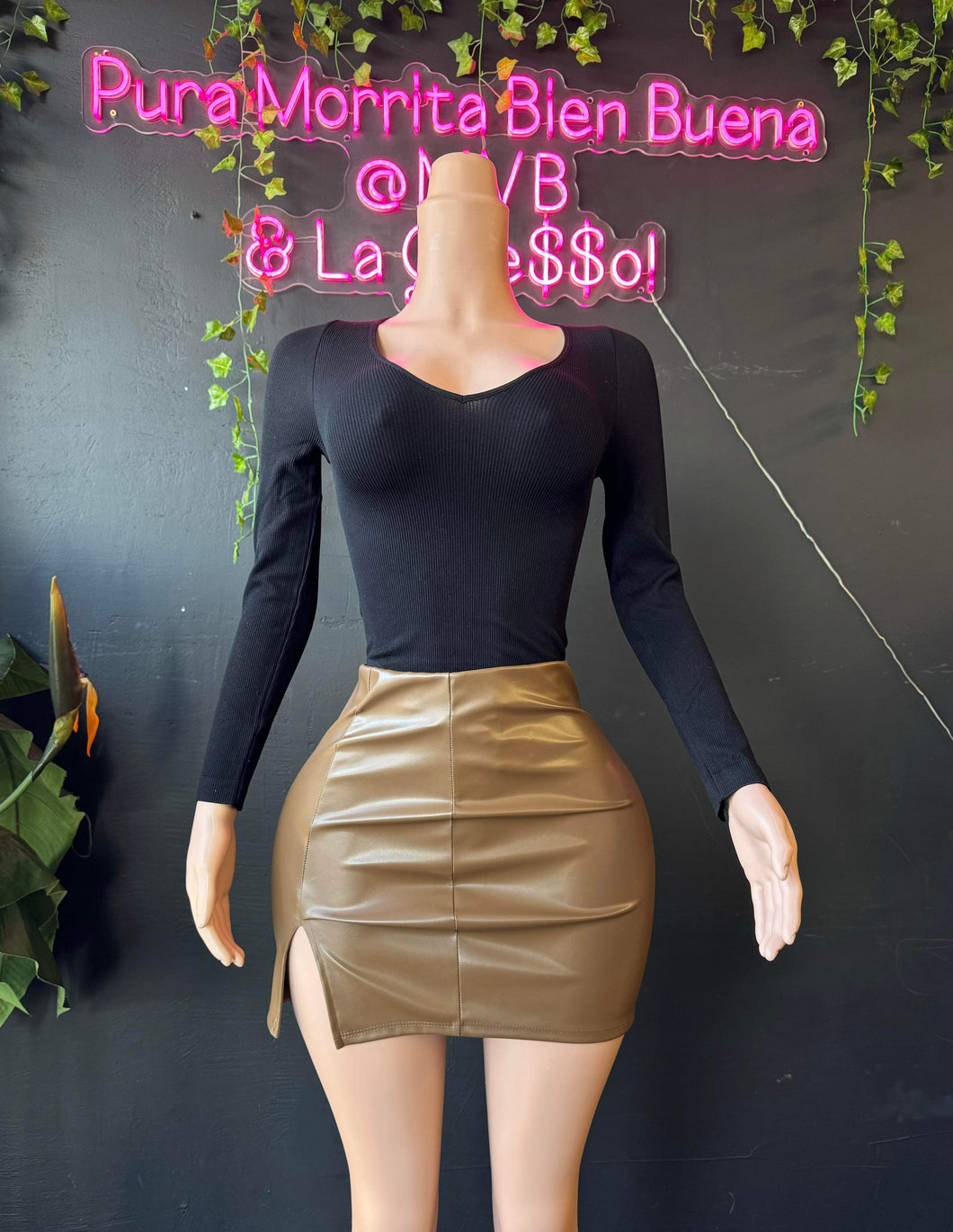 Casino Leather Skirt