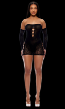Load image into Gallery viewer, Cross your Mind Romper Bodystocking Lingerie Set
