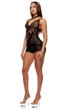 Load image into Gallery viewer, Patch of Petals Lace Romper - Black
