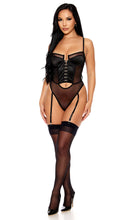 Load image into Gallery viewer, Got Him Hooked Satin and Mesh Cutout Lingerie Teddy
