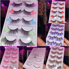 Load image into Gallery viewer, 5 PAIR COLORFUL LASHES
