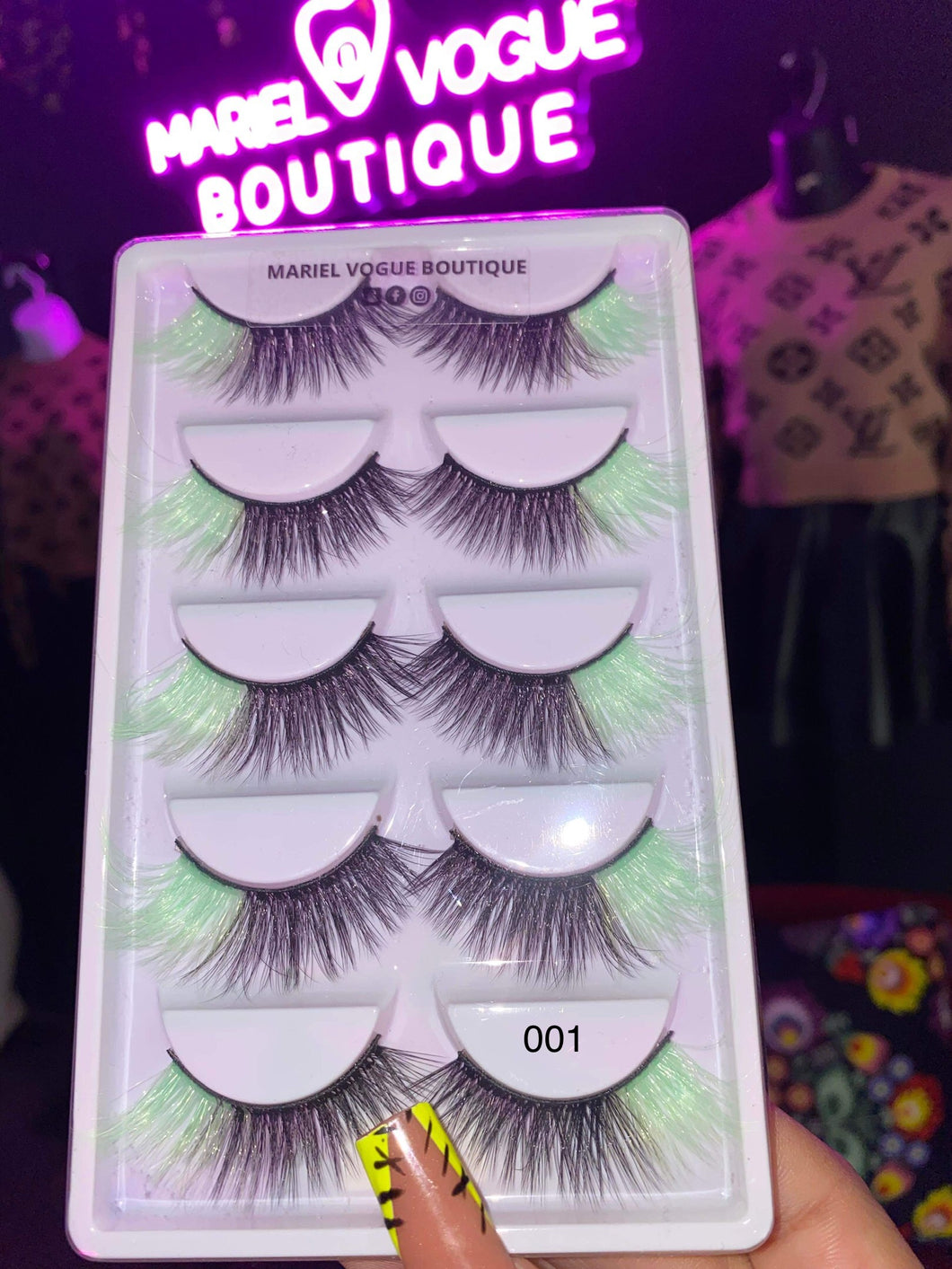 5 PAIR COLORFUL LASHES